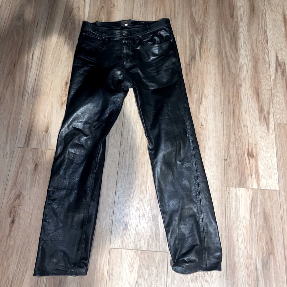 vintage 100% leather biker pants